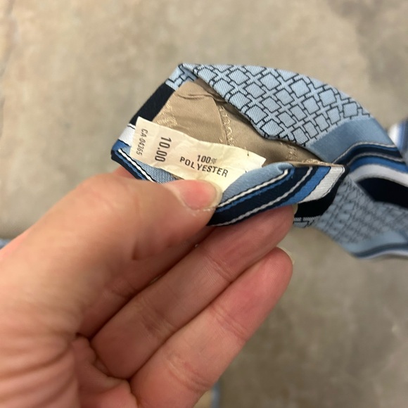 Vintage pierre balmain blue Striped Men's Tie - Picture 3 of 3
